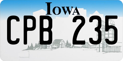 IA license plate CPB235