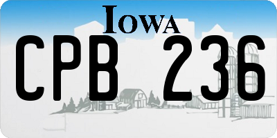 IA license plate CPB236