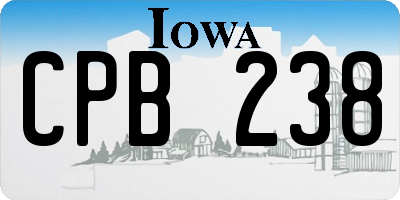 IA license plate CPB238