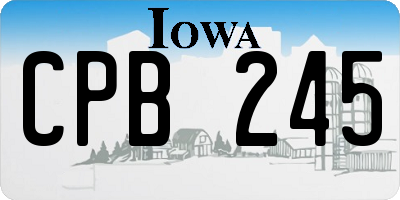 IA license plate CPB245