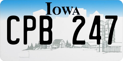 IA license plate CPB247