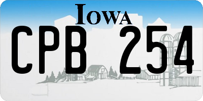 IA license plate CPB254