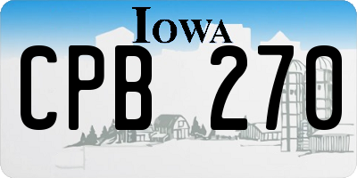 IA license plate CPB270