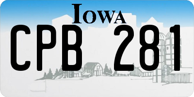 IA license plate CPB281