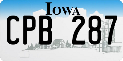 IA license plate CPB287