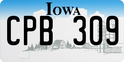 IA license plate CPB309