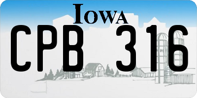 IA license plate CPB316