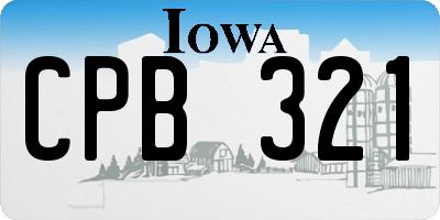 IA license plate CPB321