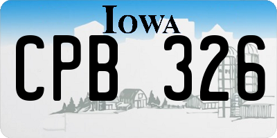 IA license plate CPB326