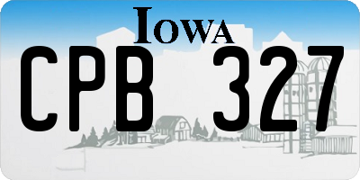 IA license plate CPB327