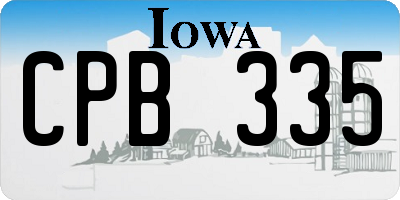 IA license plate CPB335