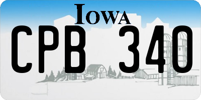 IA license plate CPB340