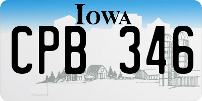 IA license plate CPB346