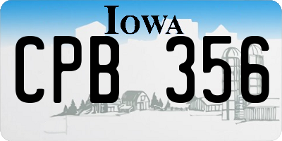 IA license plate CPB356
