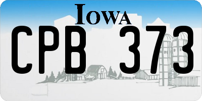 IA license plate CPB373