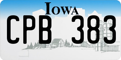 IA license plate CPB383