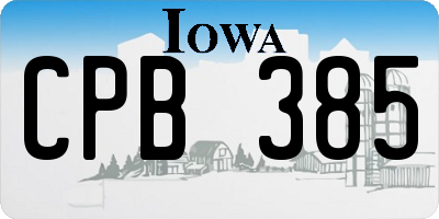 IA license plate CPB385