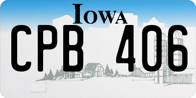 IA license plate CPB406