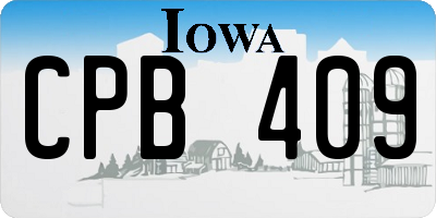 IA license plate CPB409