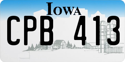 IA license plate CPB413