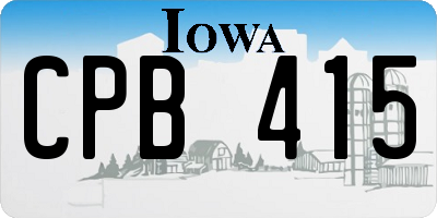 IA license plate CPB415