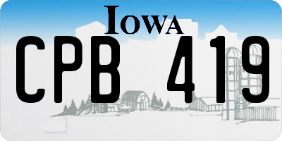 IA license plate CPB419