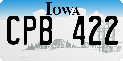 IA license plate CPB422