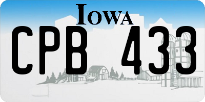 IA license plate CPB433