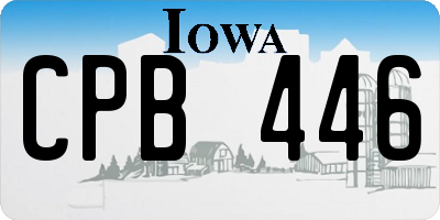 IA license plate CPB446