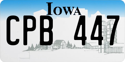 IA license plate CPB447