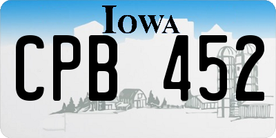 IA license plate CPB452