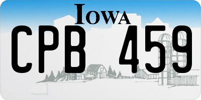 IA license plate CPB459