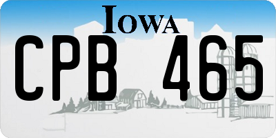 IA license plate CPB465
