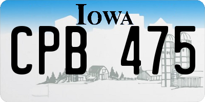 IA license plate CPB475