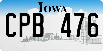 IA license plate CPB476
