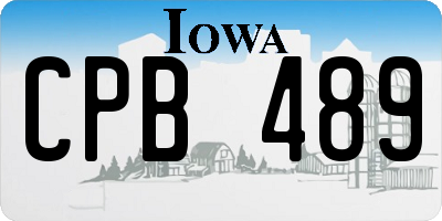 IA license plate CPB489