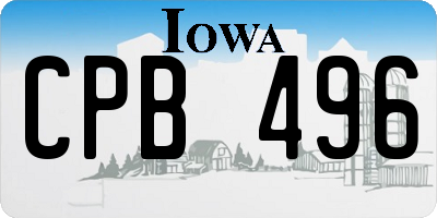 IA license plate CPB496
