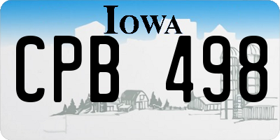 IA license plate CPB498