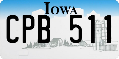 IA license plate CPB511
