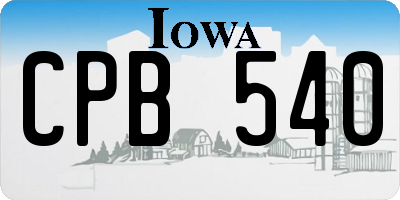 IA license plate CPB540