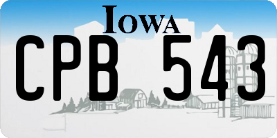 IA license plate CPB543