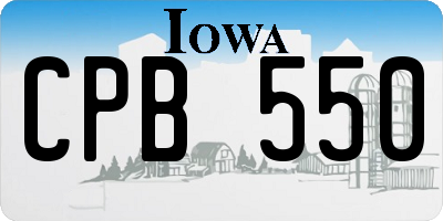 IA license plate CPB550