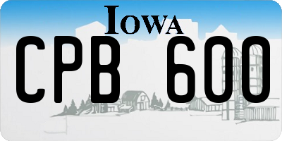 IA license plate CPB600