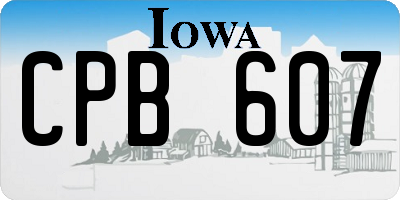 IA license plate CPB607