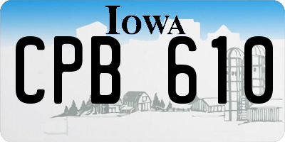 IA license plate CPB610