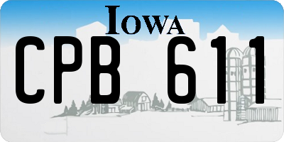 IA license plate CPB611
