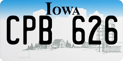 IA license plate CPB626