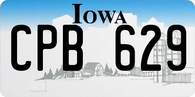 IA license plate CPB629