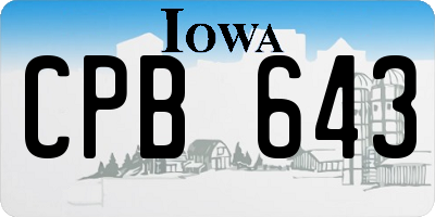 IA license plate CPB643