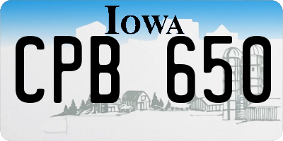 IA license plate CPB650